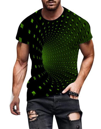 3D printed T-shirt 2024 Ευρωπαϊκή και Αμερικάνικη Άνοιξη και Καλοκαίρι νέο ανδρικό μπλουζάκι casual τοπ με στρογγυλή λαιμόκοψη και κοντά μανίκια 