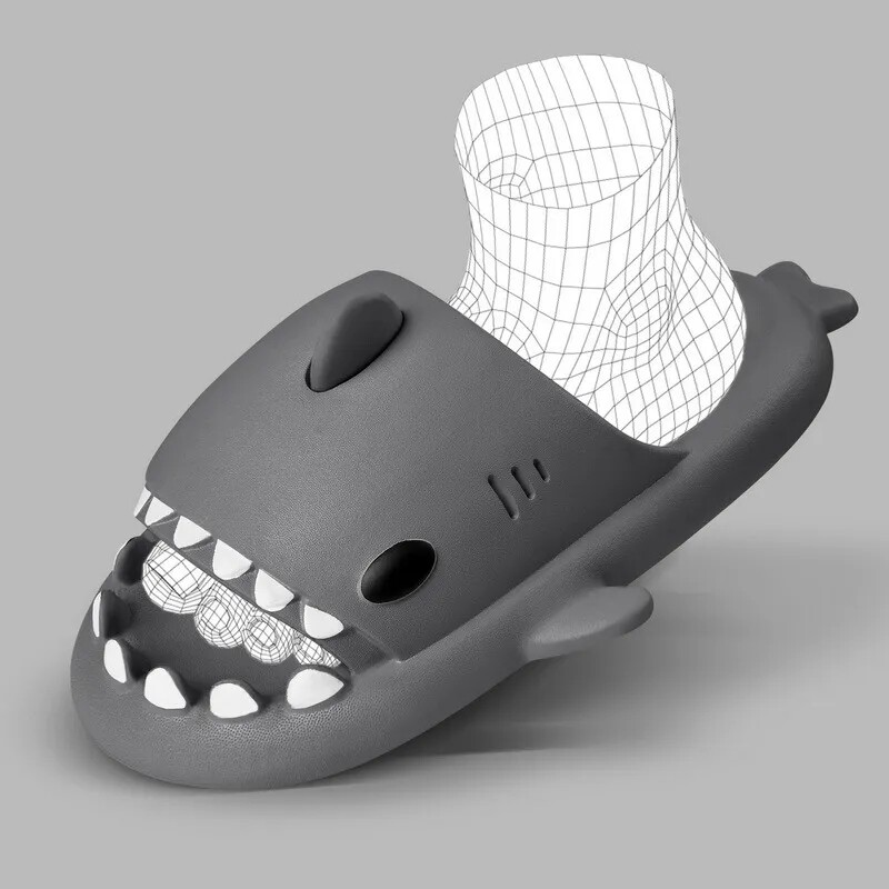 2024. gada haizivju slidkalniņi sievietēm vīriešiem, vasaras haizivju čības Sākums EVA vannas istabas ikdienišķas sandales āra vēsas pāris pludmales čības