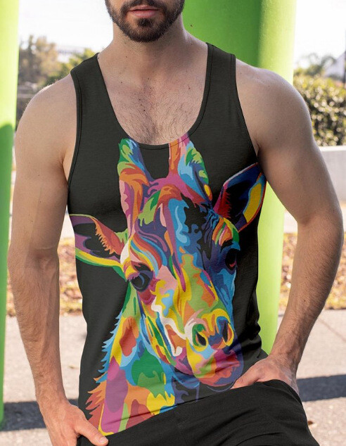 Ljetna muška ležerna vesta duga serija 3D digitalni ispis prekogranična potkošulja ljetna muška i ženska košulja 