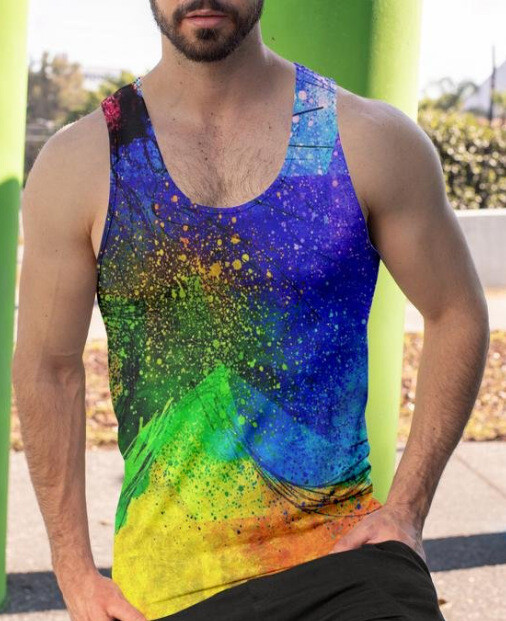 Ljetna muška ležerna vesta duga serija 3D digitalni ispis prekogranična potkošulja ljetna muška i ženska košulja 