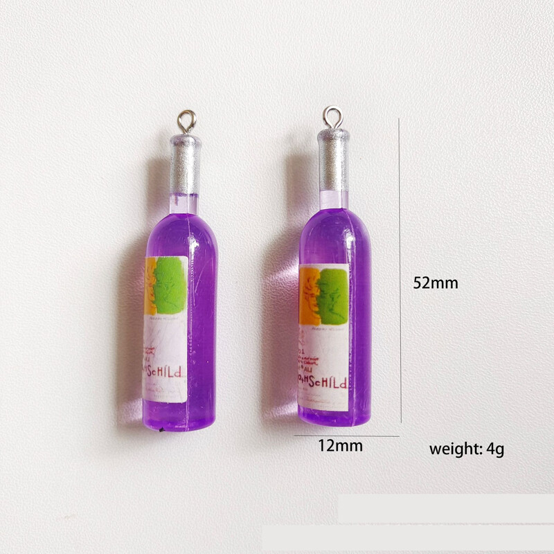 10 gab japāņu un korejiešu simulācijas trīsdimensiju mini vīna pudeles diy sveķu kulonu kulonu auskari kaklarotu rotaslietu aksesuāru materiāls