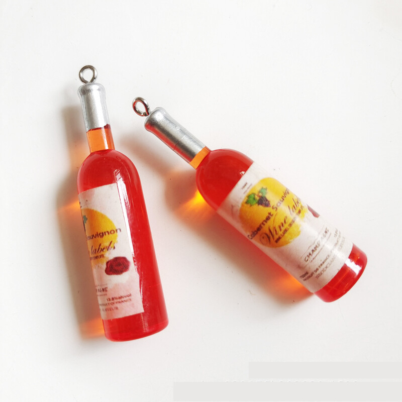 10 gab japāņu un korejiešu simulācijas trīsdimensiju mini vīna pudeles diy sveķu kulonu kulonu auskari kaklarotu rotaslietu aksesuāru materiāls