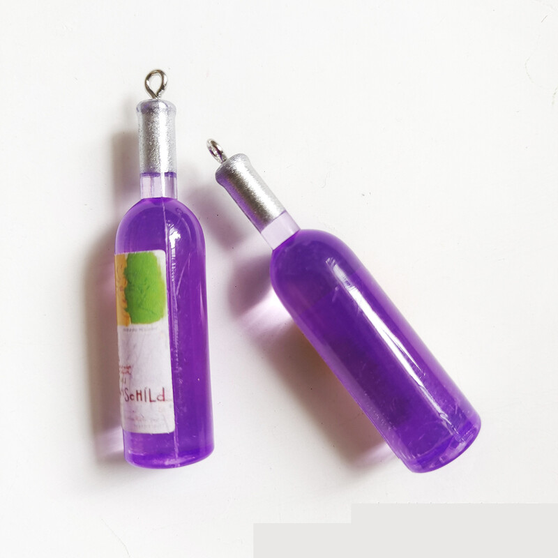 10 gab japāņu un korejiešu simulācijas trīsdimensiju mini vīna pudeles diy sveķu kulonu kulonu auskari kaklarotu rotaslietu aksesuāru materiāls