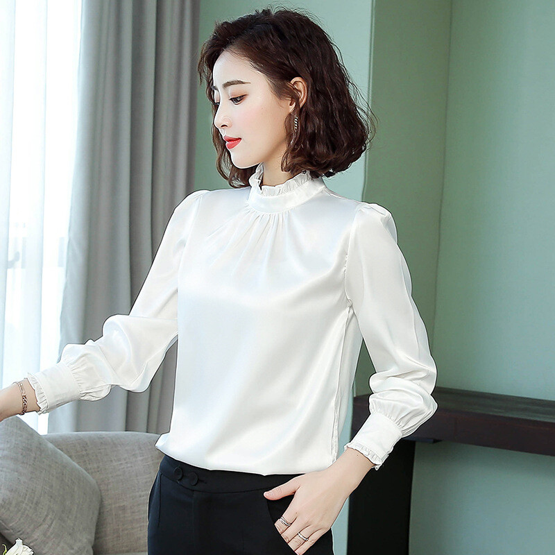 2020, cămăși noi de primăvară pentru femei, topuri din șifon, cămăși cu mânecă lungă, pentru femei, primăvară și toamnă.