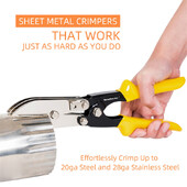 Tugeva töövõimega 5 teraga käsitsi kaabli krimpsu lehtmetallist kõva roostevabast terasest tööriistad 24-28 mõõtekanalite tööks Ahi torude pressimine HVAC