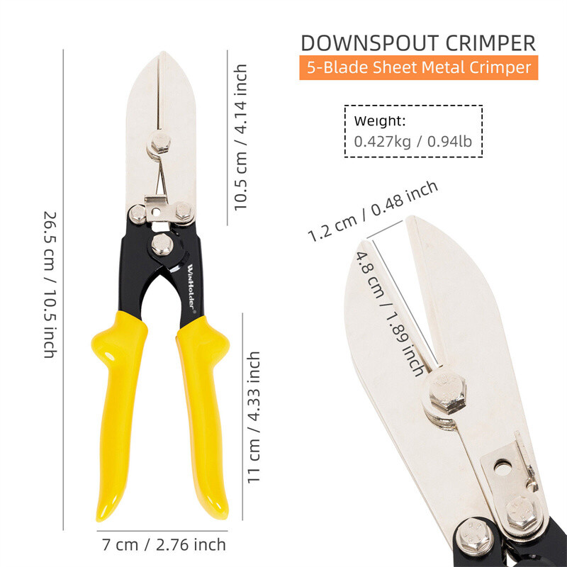 Tugeva töövõimega 5 teraga käsitsi kaabli krimpsu lehtmetallist kõva roostevabast terasest tööriistad 24-28 mõõtekanalite tööks Ahi torude pressimine HVAC