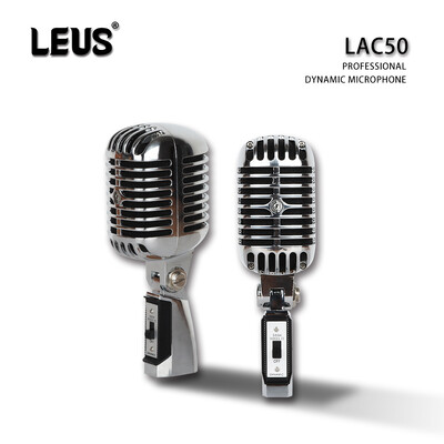 LEUS LAC50 Microfon profesional cu fir Vintage Clasic Microfon vocal dinamic pentru Karaoke live