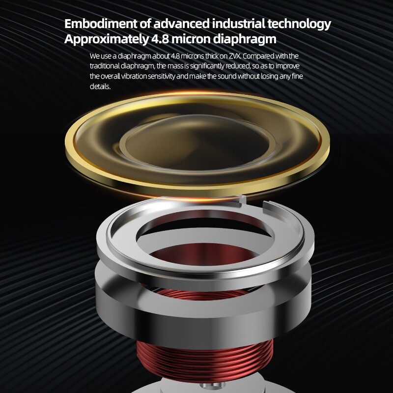 Căști KZ ZVX Căști dinamice HIFI Bass Căști în ureche Monitor Căști Sport cu anulare a zgomotului