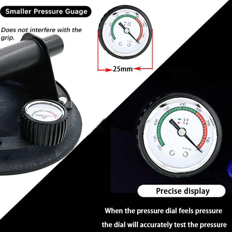 UUS vaakum-iminapp 8 tolli 250 kg rõhumõõturiga plastikust käepidemega raskeveokite tõstuk graniitplaatide klaasi käsitsi tõstmiseks