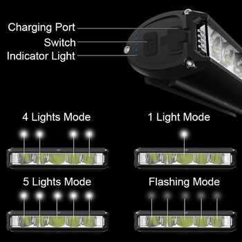 NEWBOLER Φως ποδηλάτου εμπρός 6000Lumen Φως ποδηλάτου 8000mAh Αδιάβροχος φακός USB φόρτισης MTB οδικής λάμπας ποδηλασίας Αξεσουάρ