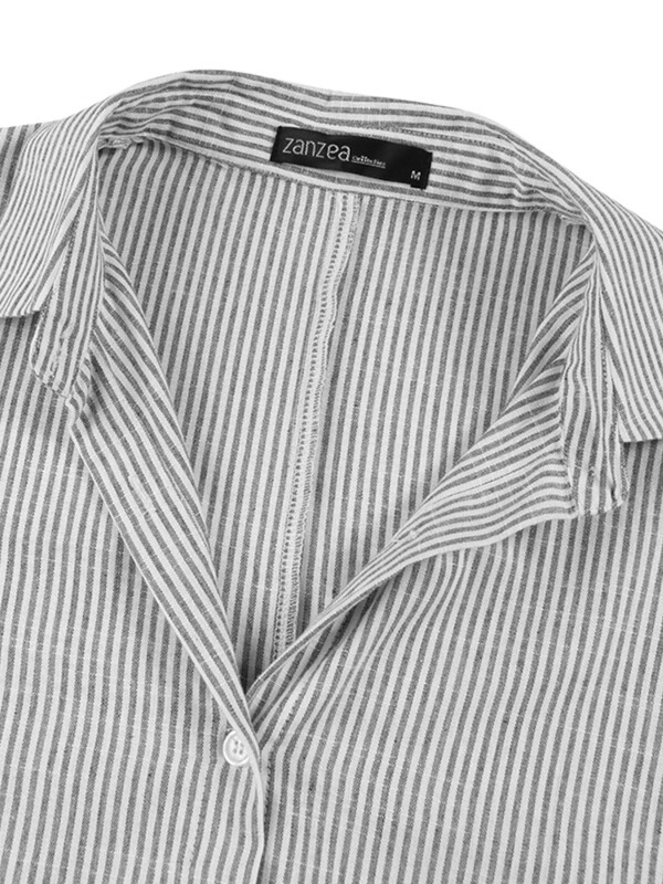 2024. aasta triibuga prinditud rannapeo päikesekleit ZANZEA, sügisene boheemlaste naiste pikkade varrukatega reväärkleit, moodne vabaaja kleit