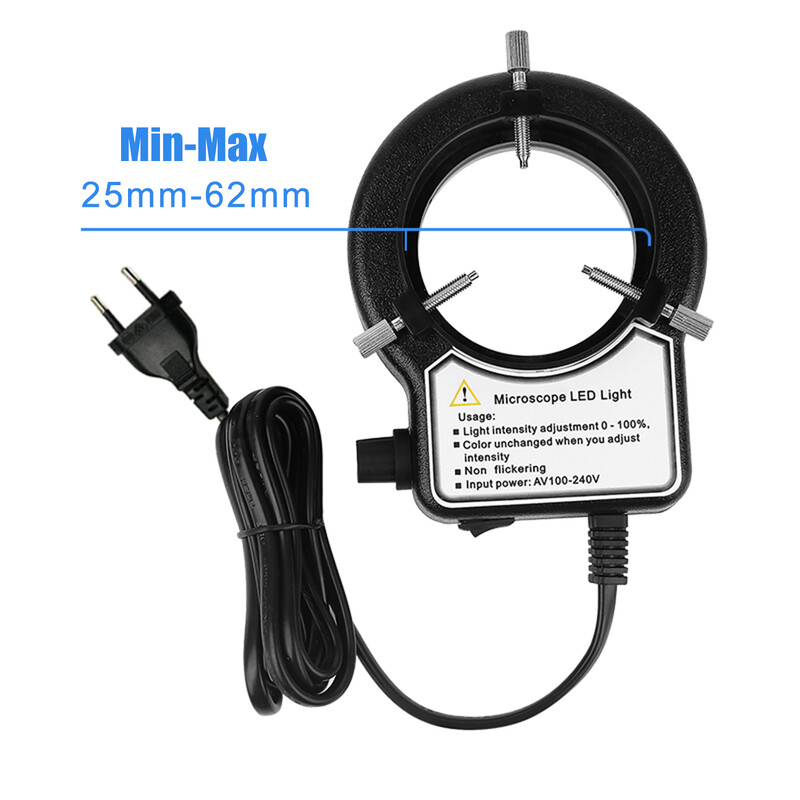 LED žiedinė lemputė 1–100 % reguliuojamo ryškumo užpildymo lemputė, skirta trinokuliniam stereomikroskopui didintuvui telefono litavimo taisymo įrankiams
