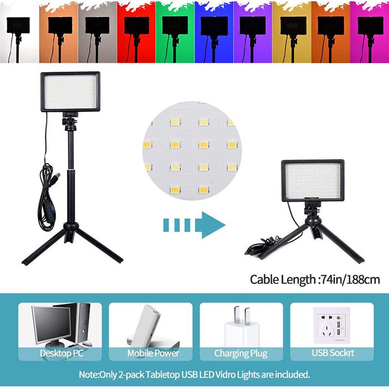 LED-fotograafia videovalgustuspaneeli valgustus fotostuudio lampide komplekt YouTube`i otseülekandeks koos statiivialuse RGB-filtritega