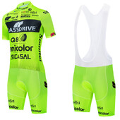 Fluor Yellow Cycling Jersey GLASSDRIVE Team Bike Maillot Jersey Shorts Suit Men 20D Road Ropa Bicycl Tshirt Панталони Облекло