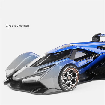 1:24 V12 Vision GT Gran Turismo Alloy Concept Модел на спортна кола Отливки под налягане Метална играчка Модел на състезателна кола Звук и светлина Детска играчка Подарък