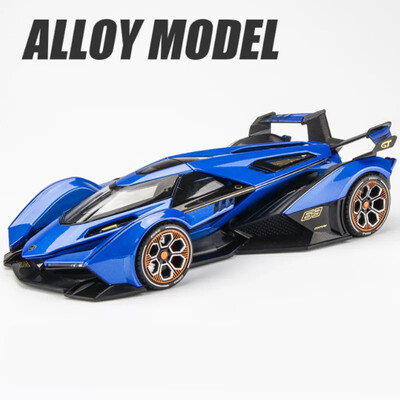 1:24 V12 Vision GT Gran Turismo sulami kontseptsiooni sportautomudel, metallist mänguasja võidusõiduauto mudeli heli ja kerge laste mänguasja kingitus