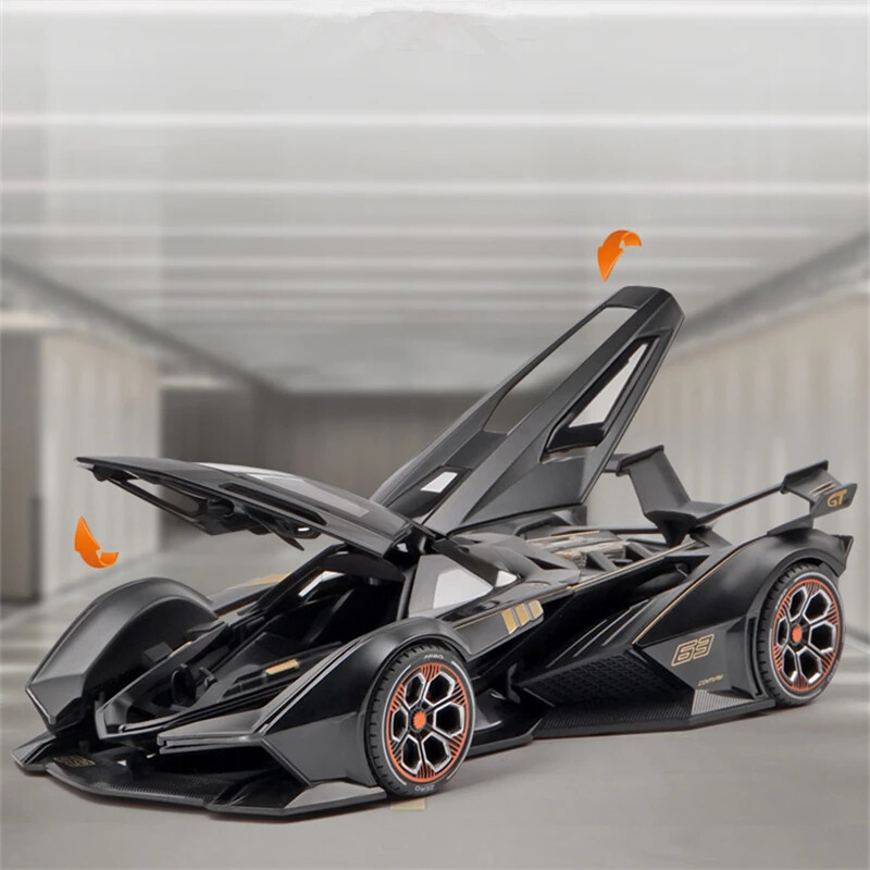 1:24 V12 Vision GT Gran Turismo sulami kontseptsiooni sportautomudel, metallist mänguasja võidusõiduauto mudeli heli ja kerge laste mänguasja kingitus