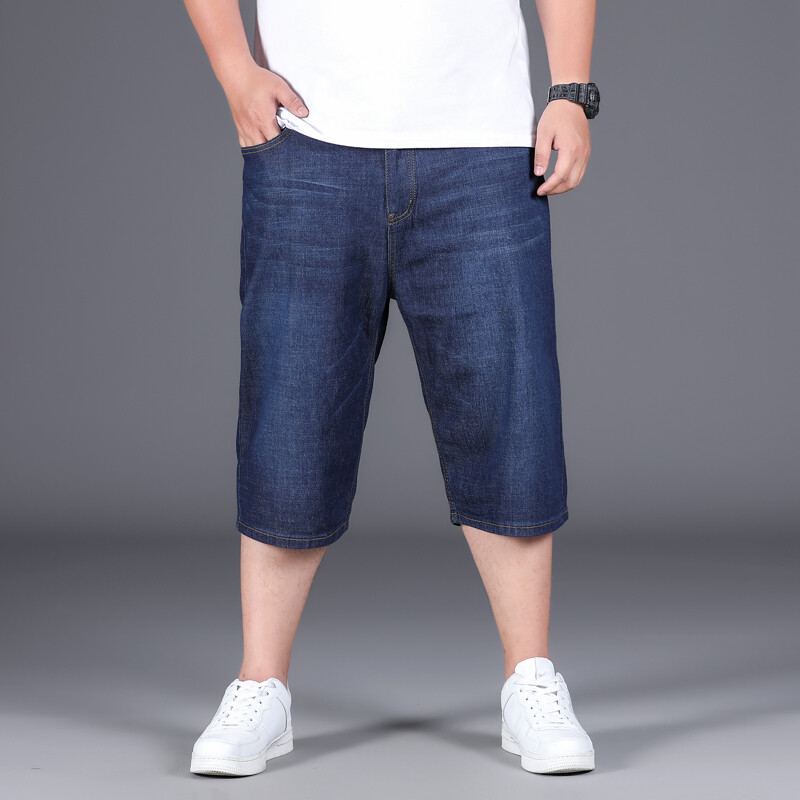 Μεγάλο μέγεθος 28-48 50 τζιν σορτς τζιν για άντρες 150 κιλά Χαλαρό καλοκαιρινό λεπτό Λιπαρά άντρας Casual Fashion Calf Μεγάλο παντελόνι πέντε μήκους