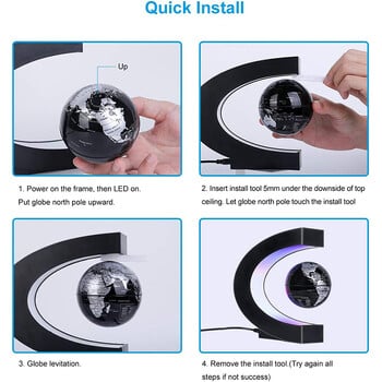 Magnetic Floating Levitation Globe LED Παγκόσμιος Χάρτης Ηλεκτρονική λάμπα αντιβαρύτητας Φωτιστικό μπάλας καινοτομία Διακοσμητικά φωτιστικά σπιτιού Δώρα γενεθλίων