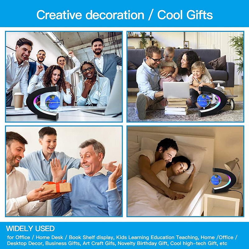 Magnetinis plaukiojantis levitacijos gaublys LED pasaulio žemėlapis Elektroninė antigravitacinė lempa Naujovė rutulinė lempa Namų dekoro lempos Gimtadienio dovanos