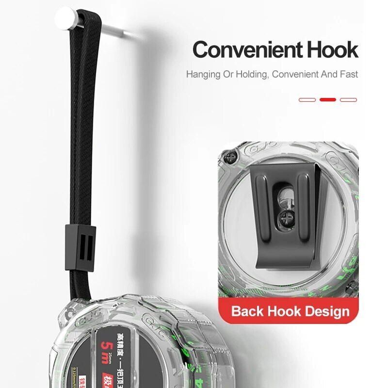 Matavimo juosta 5 metrų tikslumo ir patvarios matavimo liniuotės matavimo juosta tiksli ir skaidri