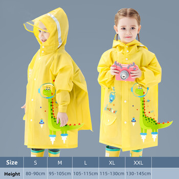 Cute Kids Raincoat Αδιάβροχο Παιδικό Δεινόσαυρος Unicorn Rain Poncho Rain Jacket with Backpack Position Student RainWear