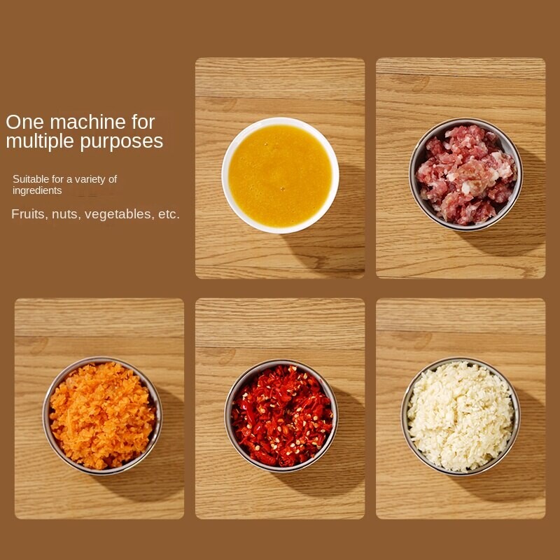 Tocător electric de mâncare Tocător de usturoi Mașină de tocat carne Mini Presă de usturoi Tocător de legume Mașină de zdrobire USB Gadgets de bucătărie