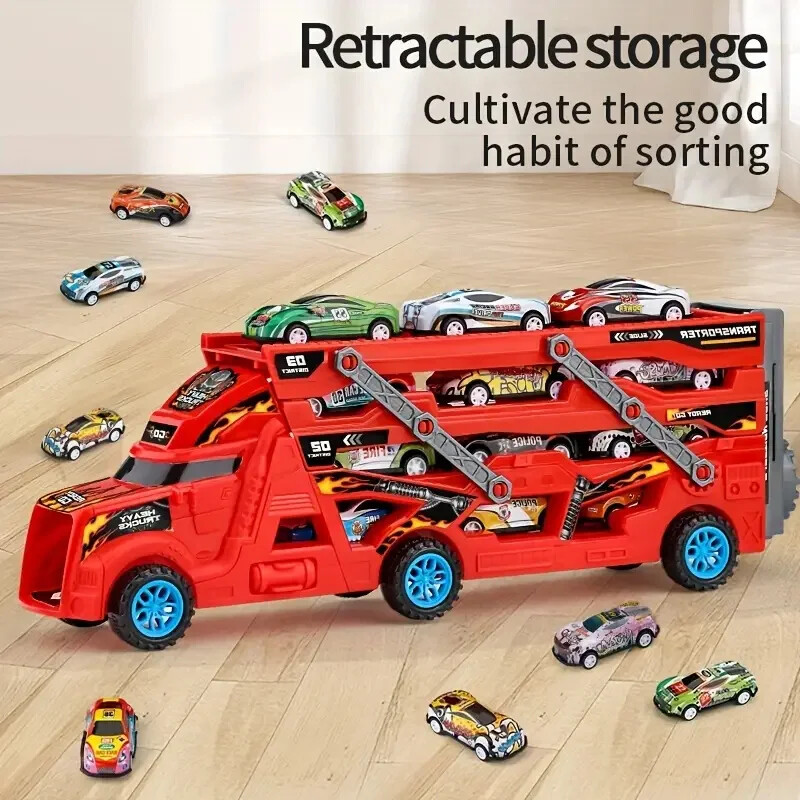 Suur laste veoauto deformatsioonitransporter autode mänguasjad mudelid, õpetlikud mudelid kokkuklapitavad raja võidusõiduautod poistele tüdrukutele sünnipäevakingitus