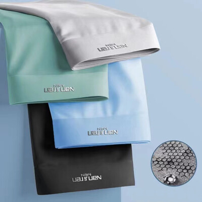 Boksačice od 4 komada Muško ledeno svileno donje rublje Cool gaće Prozračne seksi tanke gaćice U Konveksno donje rublje Veliko L-6XL