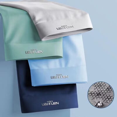 Boksačice od 4 komada Muško ledeno svileno donje rublje Cool gaće Prozračne seksi tanke gaćice U Konveksno donje rublje Veliko L-6XL