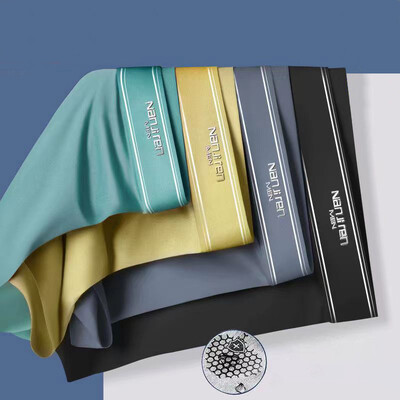 Boksačice od 4 komada Muško ledeno svileno donje rublje Cool gaće Prozračne seksi tanke gaćice U Konveksno donje rublje Veliko L-6XL