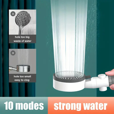 Висококачествен душ с 8 режима, филтър за вода, регулируем душ с високо налягане, преносим душ с спиране с един бутон, аксесоари за баня