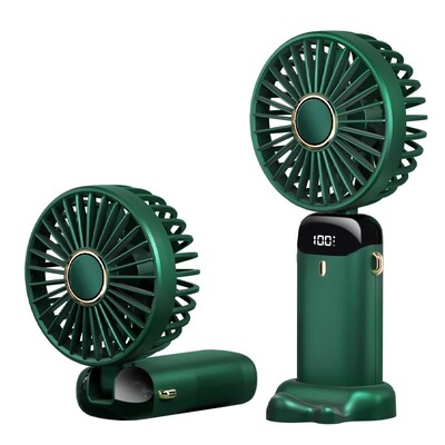 USB rokas mini ventilators salokāmi pārnēsājami kakla piekaramie ventilatori 5 ātrumu uzlādējams ventilators ar tālruņa statīvu un displeja ekrānu