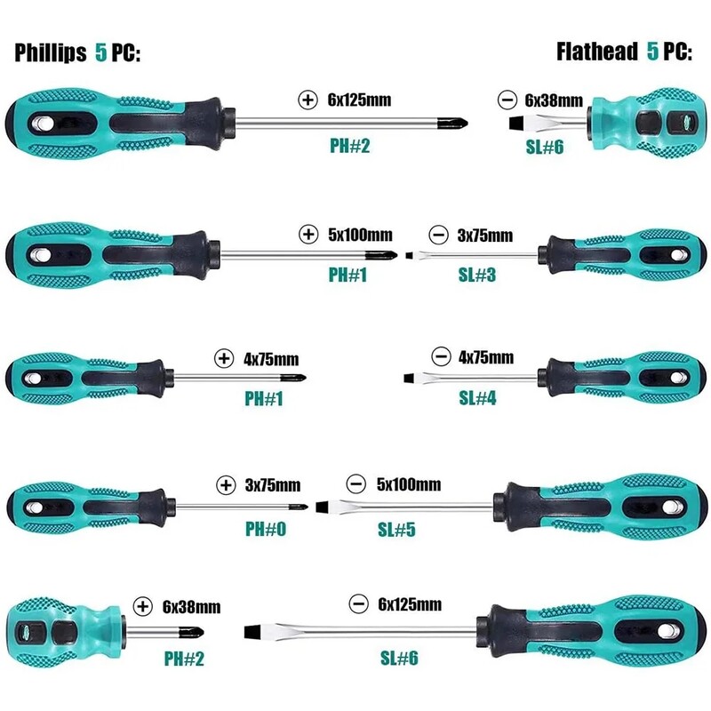 Σετ εργαλείων επισκευής-Κιτ κατσαβιδιών μαγνητικής ακρίβειας με φυλλώματα και επίπεδη κεφαλή, αντιολισθητική λαβή, σετ εργαλείων κατσαβιδιού