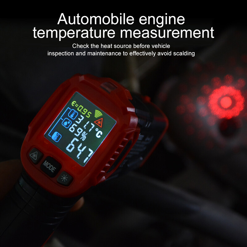 Digitaalne infrapuna termomeeter -58 ~ 1472 ℉ Kontaktivaba lasertermomeeter Püstoli püromeeter Imager Hügromeeter IR Termometro Tester Tööriistad