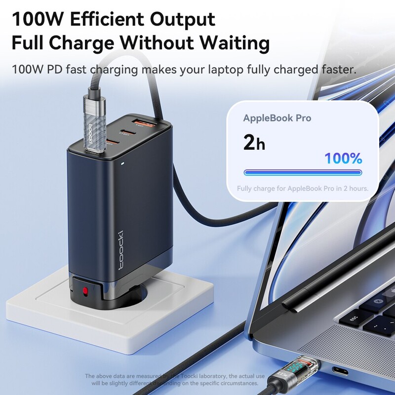 Toocki tüüpi C-tüüpi C-tüüpi kaabel 100 W PD-ekraaniga kiirlaadija USB-C-USB-C läbipaistev kaabel Xiaomi Macbooki jaoks
