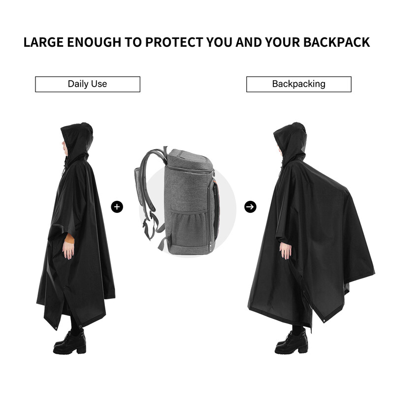 Veekindel vihmapontšo Kerge kapuutsiga vihmamantel piknikumatt päikesevarjualune välitelkimiseks matkamiseks jalgrattaga ronimine