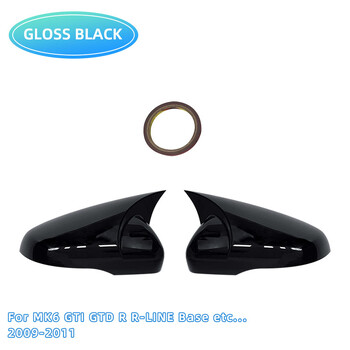 Για VW Golf MK6 MK7 7.5 GTI R GTD Base 2009-2020 2Pcs Πλαϊνό κάλυμμα καθρέφτη Rearview Caps Mirror Tools Case Gloss Black Tuning Νέο