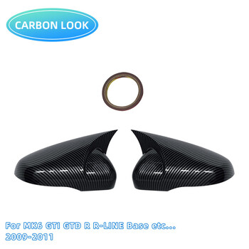 Για VW Golf MK6 MK7 7.5 GTI R GTD Base 2009-2020 2Pcs Πλαϊνό κάλυμμα καθρέφτη Rearview Caps Mirror Tools Case Gloss Black Tuning Νέο