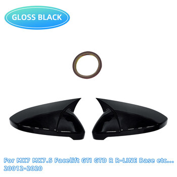 Για VW Golf MK6 MK7 7.5 GTI R GTD Base 2009-2020 2Pcs Πλαϊνό κάλυμμα καθρέφτη Rearview Caps Mirror Tools Case Gloss Black Tuning Νέο