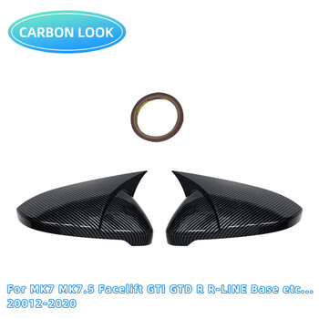 Για VW Golf MK6 MK7 7.5 GTI R GTD Base 2009-2020 2Pcs Πλαϊνό κάλυμμα καθρέφτη Rearview Caps Mirror Tools Case Gloss Black Tuning Νέο