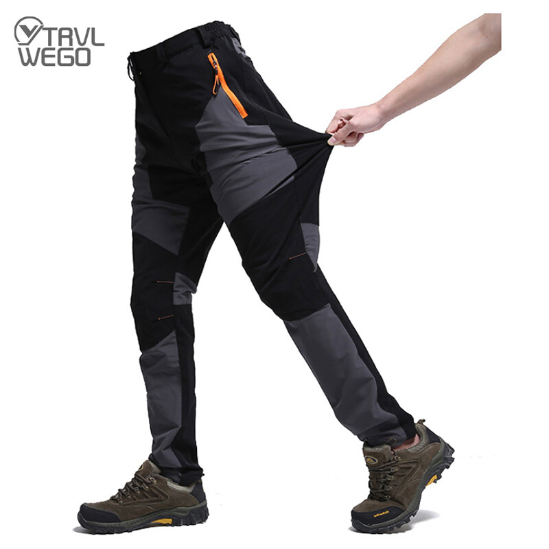 TRVLWEGO Pantaloni de drumeție de vară pentru bărbați, rezistenți la uzură, prevenirea stropilor de apă, uscare rapidă, rezistenți la UV, pantaloni subțiri elastici de camping