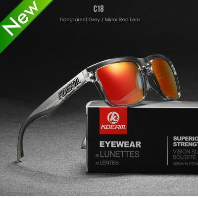 KDEAM 2022 Ochelari de soare polarizați pătrați pentru bărbați în aer liber Ochelari de soare cu acoperire pentru stil de viață, culori noi asortate cu cutie