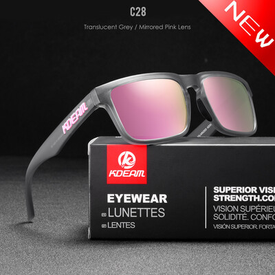 KDEAM 2022 Ochelari de soare polarizați pătrați pentru bărbați în aer liber Ochelari de soare cu acoperire pentru stil de viață, culori noi asortate cu cutie