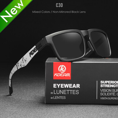 KDEAM 2022 Ochelari de soare polarizați pătrați pentru bărbați în aer liber Ochelari de soare cu acoperire pentru stil de viață, culori noi asortate cu cutie