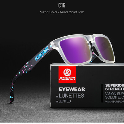 KDEAM 2022 Ochelari de soare polarizați pătrați pentru bărbați în aer liber Ochelari de soare cu acoperire pentru stil de viață, culori noi asortate cu cutie