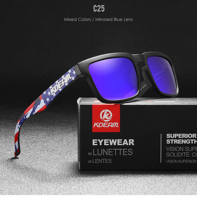 KDEAM 2022 Ochelari de soare polarizați pătrați pentru bărbați în aer liber Ochelari de soare cu acoperire pentru stil de viață, culori noi asortate cu cutie