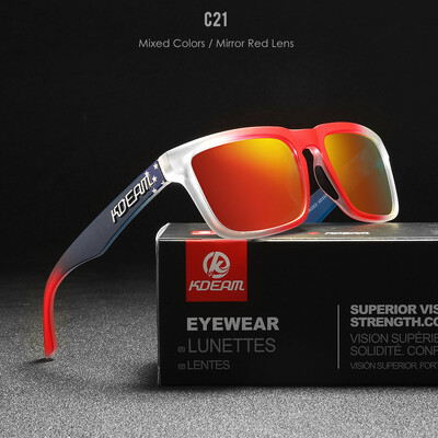 KDEAM 2022 Ochelari de soare polarizați pătrați pentru bărbați în aer liber Ochelari de soare cu acoperire pentru stil de viață, culori noi asortate cu cutie