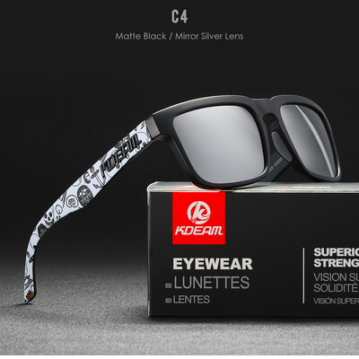 KDEAM 2022 Ochelari de soare polarizați pătrați pentru bărbați în aer liber Ochelari de soare cu acoperire pentru stil de viață, culori noi asortate cu cutie