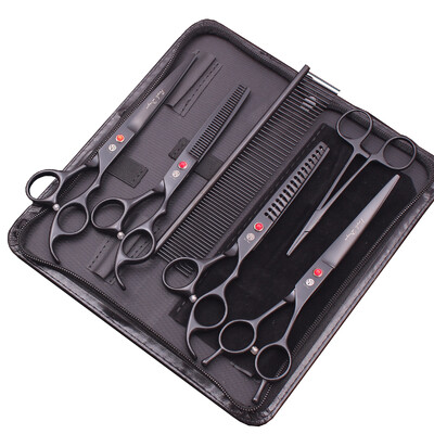 Lilla Dragon Dog Koera hoolduskääride komplekt 7-tollised 6,5-tollised roostevabad lemmikloomade kõverad käärid Harvenduskäärid Sirged käärid Chunker Z3002